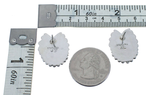 Native American Opal Sterling Silver Post Earrings AX126166